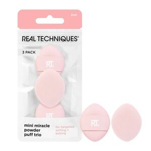Real Techniques Mini Miracle Powder Puff Trio, NEW